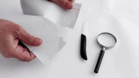 Torn Focus: A Quiet Disruption in Blue Grid and Ceramic Contrast Video stock 315739215