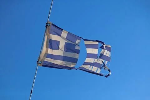 Torn greece flag Stock Photos