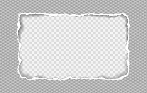 Torn grey paper frame for text on squared background. Vector illustration Stock Illustration