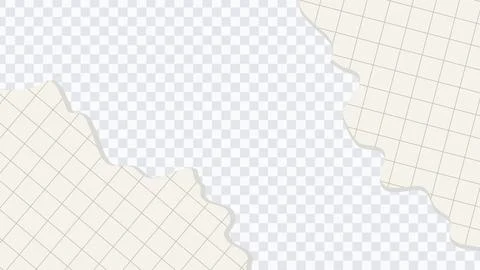 Torn grid paper background with transparent space.Vector illustration. Stock Illustration