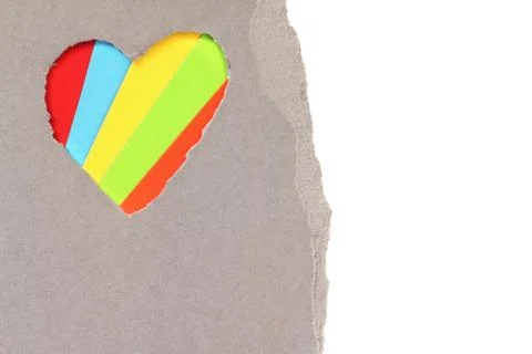 Torn heart in paper Stock Photos