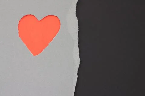 Torn heart in paper Stock Photos