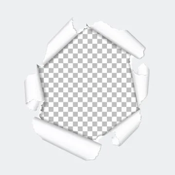Torn Hole on Paper Stock Illustration