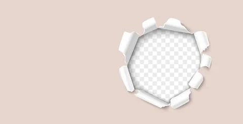 Torn hole in the sheet of paper vector Stock Illustration
