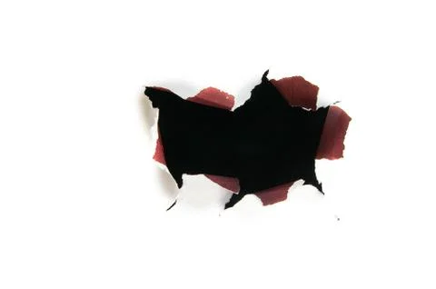 Torn hole on white Stock Photos