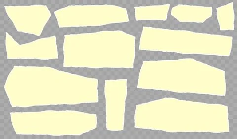 Torn horizontal yellow paper shape with shadow on Stock Illustration