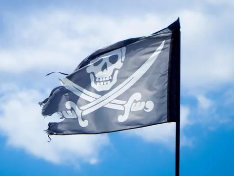 The torn jolly roger Stock Photos