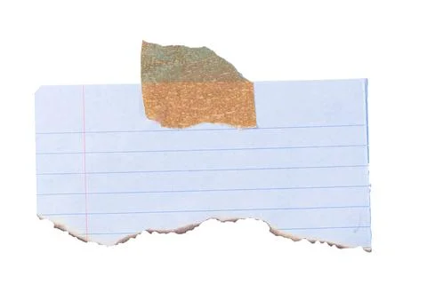 Torn lined notebook paper taped Stock Photos