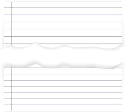 Torn lined paper edges drop shadow graphic vector eps10 Stock Illustration