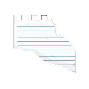 Torn lined paper sheet illustrating empty blank note Stock Illustration
