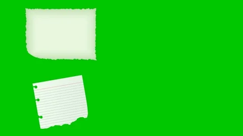Torn lined paper sheets with frayed edges blowing in the wind. Video stock 334701188
