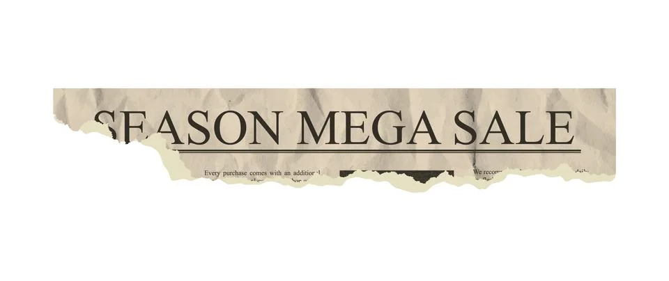 Torn newspaper corner note piece featuring vintage jagged rip edge texture. Stock Illustration