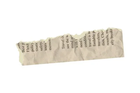 Torn newspaper note vector corner piece with vintage teture. Jagged torn paper Stock-Illustration