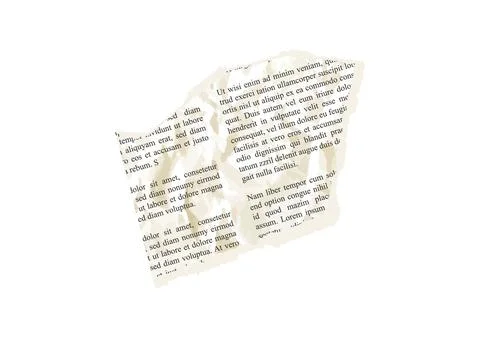 Torn newspaper note vector piece with vintage texture. Ripped article clipping Illustrazione stock