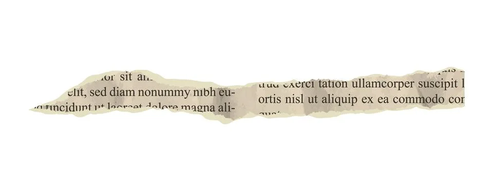 Torn newspaper note vector piece with vintage texture. Jagged torn paper rip Illustrazione stock