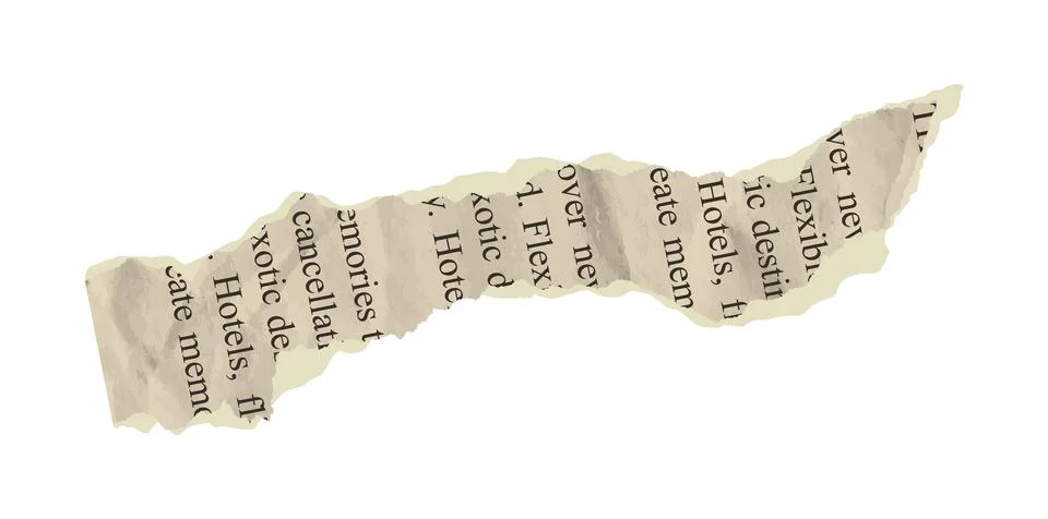 Torn note newspaper vector piece vintage jagged rip edge teture. Ripped article Stock Illustration
