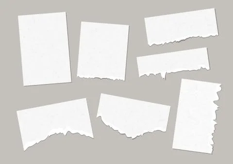 Torn Note Or Notebook Textured Paper On Grey Stock Illustration