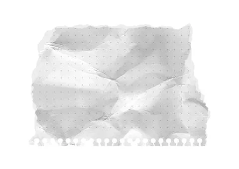 Torn note paper piece with polka dot grid pattern. White crumpled newspaper イラスト素材