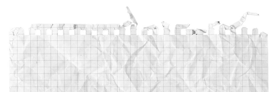 Torn notebook paper sheet with abstract digital grid pattern Stock Photos