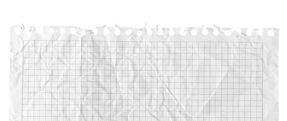 Torn notebook paper sheet with abstract digital grid pattern Stock-Fotos