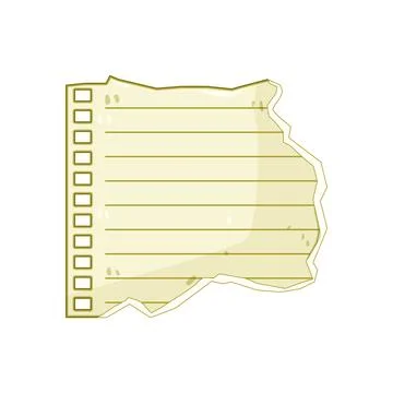 Torn notebook paper sheet with perforated holes Stock Illustration
