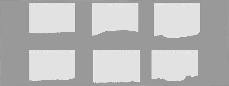 Torn Notebook Paper Sheets Perforated Spiral Binder Vector Stock Illustration