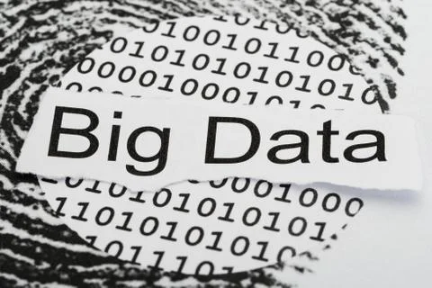 Torn Page With Big Data Text On Binary Code 写真素材