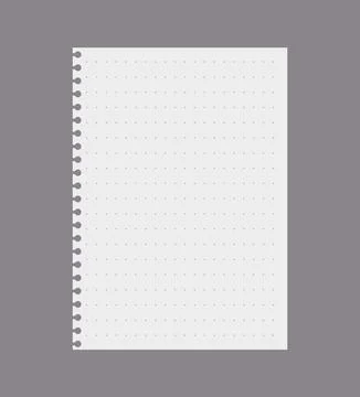 Torn page notepad or notebook with dots, realistic vector illustration isolated. Illustrazione stock