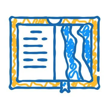 Torn pages book icon doodle illustration Illustrazione stock