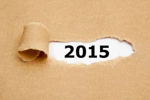 Torn paper 2015 Foto stock