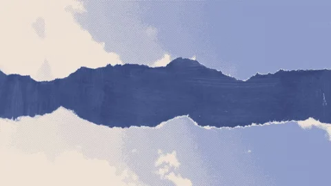 Torn paper and White Clouds motion on blue sky Stock Footage 132037664