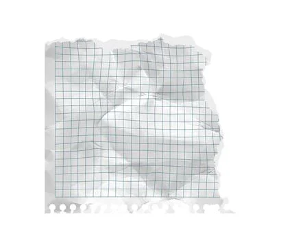 Torn paper angle piece rip vector with isolated blue grid scrapbook element. Stock Illustration