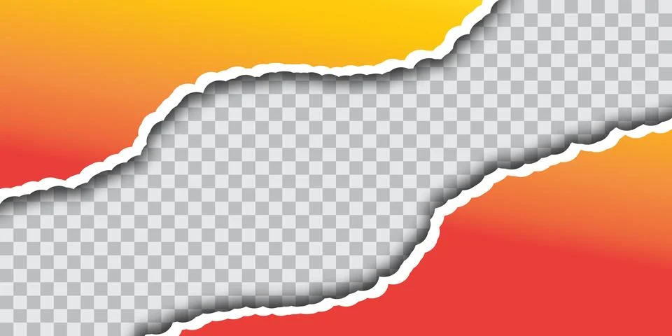 Torn paper background with gradient orange and red texture Stock Illustration