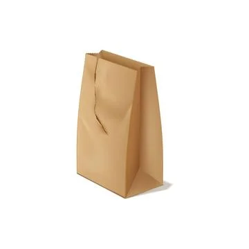 Torn paper bag, 3D vector. Ecological waste concept. イラスト素材