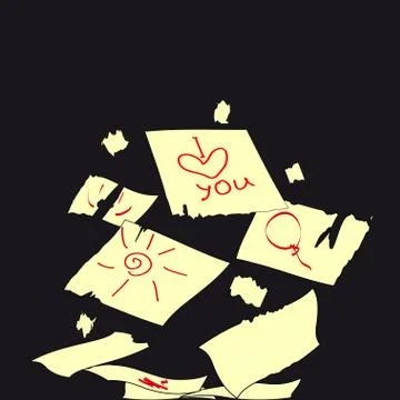 Torn paper on a black background Stock Illustration