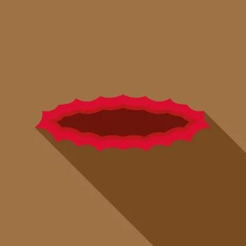 Torn paper border creating deep red hole Stock Illustration