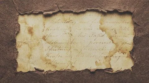 Torn paper on brown background texture. Fotos Stock