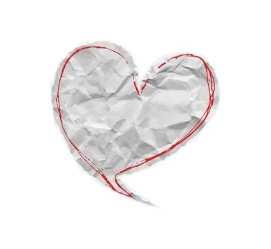 Torn paper chat balloon. Vector ripped heart red frame underline scribble Stock Illustration