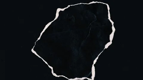 Torn Paper Circle Animated Frame 4K Overlay Black Background Stock Footage 289914880