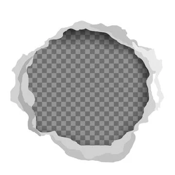 Torn paper circle frame Stock Illustration