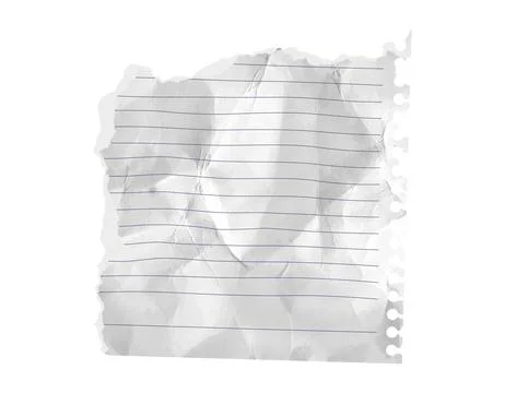 Torn paper corner rip piece with isolated lined grid scrapbook element. Old Stock Illustration