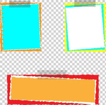 Torn paper cutouts on white background Stock Illustration