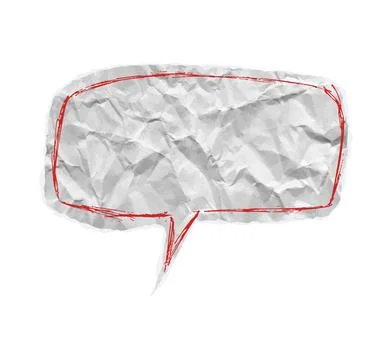 Torn paper dialogue balloon vector features ripped speech bubble. Crumpled Stock Illustration