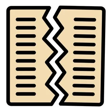 Torn paper document is splitting into two halves 스톡 일러스트