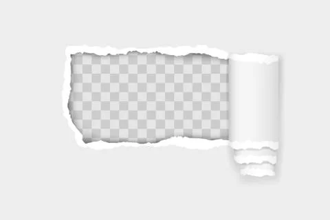 Torn paper edge for design with transparent space template vector illustratio Illustrazione stock