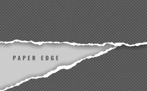 Torn paper edge. Torn paper stripes. Ripped squared horizontal paper strips.  Stock Illustration