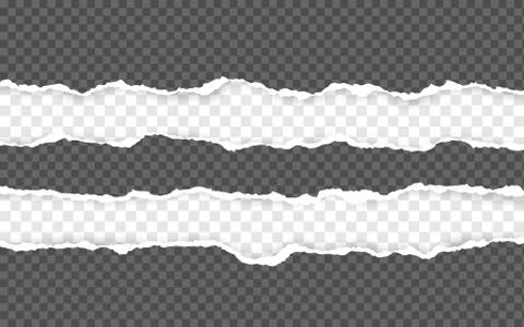 Torn paper edge. Torn paper stripes. Ripped squared horizontal paper strips.  Stock Illustration