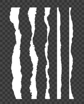 Torn paper edges on transparent background. Vector illustration Stock Illustration