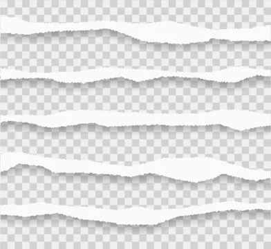 Torn paper edges. Vector torn papers set on transparent background. Isolated  Stock Illustration