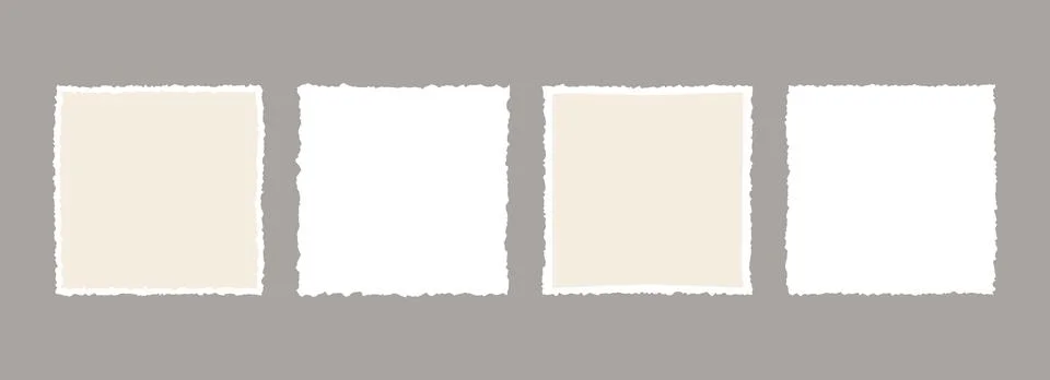 Torn paper frame backgrounds. Jagged edge paper sheet wallpapers. Beige and Illustrazione stock